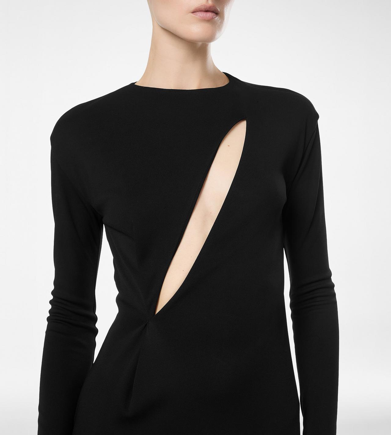LONG SLEEVE SLASH FRONT EVENING DRESS image number 1