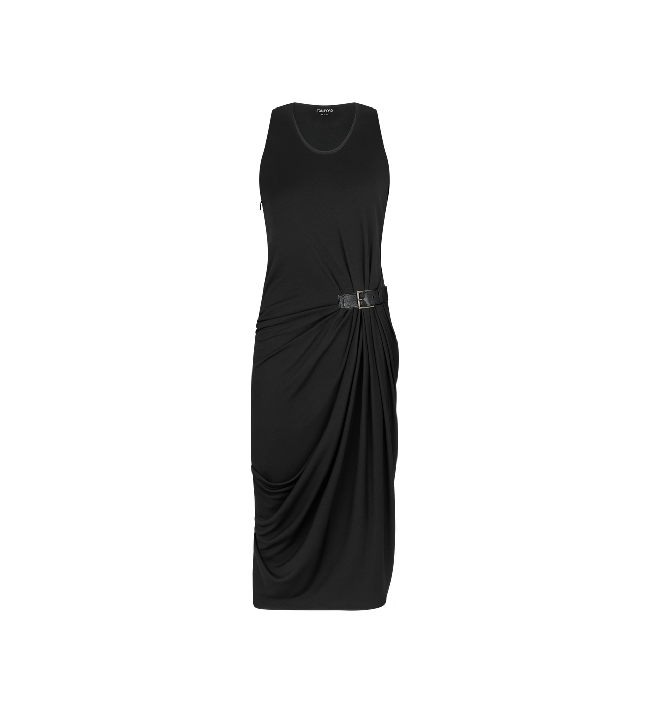 TANK TOP DRESS WITH LEATHER DETAIL image number 0