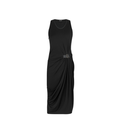 TANK TOP DRESS WITH LEATHER DETAIL image number 0