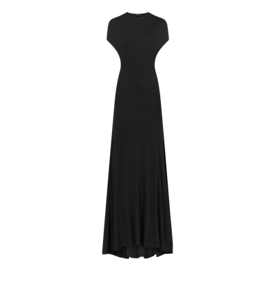 TOM FORD VISCOSE BLACK ROBE DE SOIR&Eacute;E DOS NU IMPOSSIBLE &Agrave; MANCHERONS AVEC TRAINE