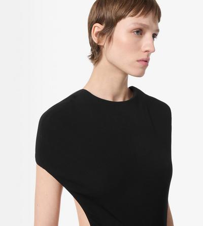 TOM FORD VISCOSE BLACK ROBE DE SOIR&Eacute;E DOS NU IMPOSSIBLE &Agrave; MANCHERONS AVEC TRAINE