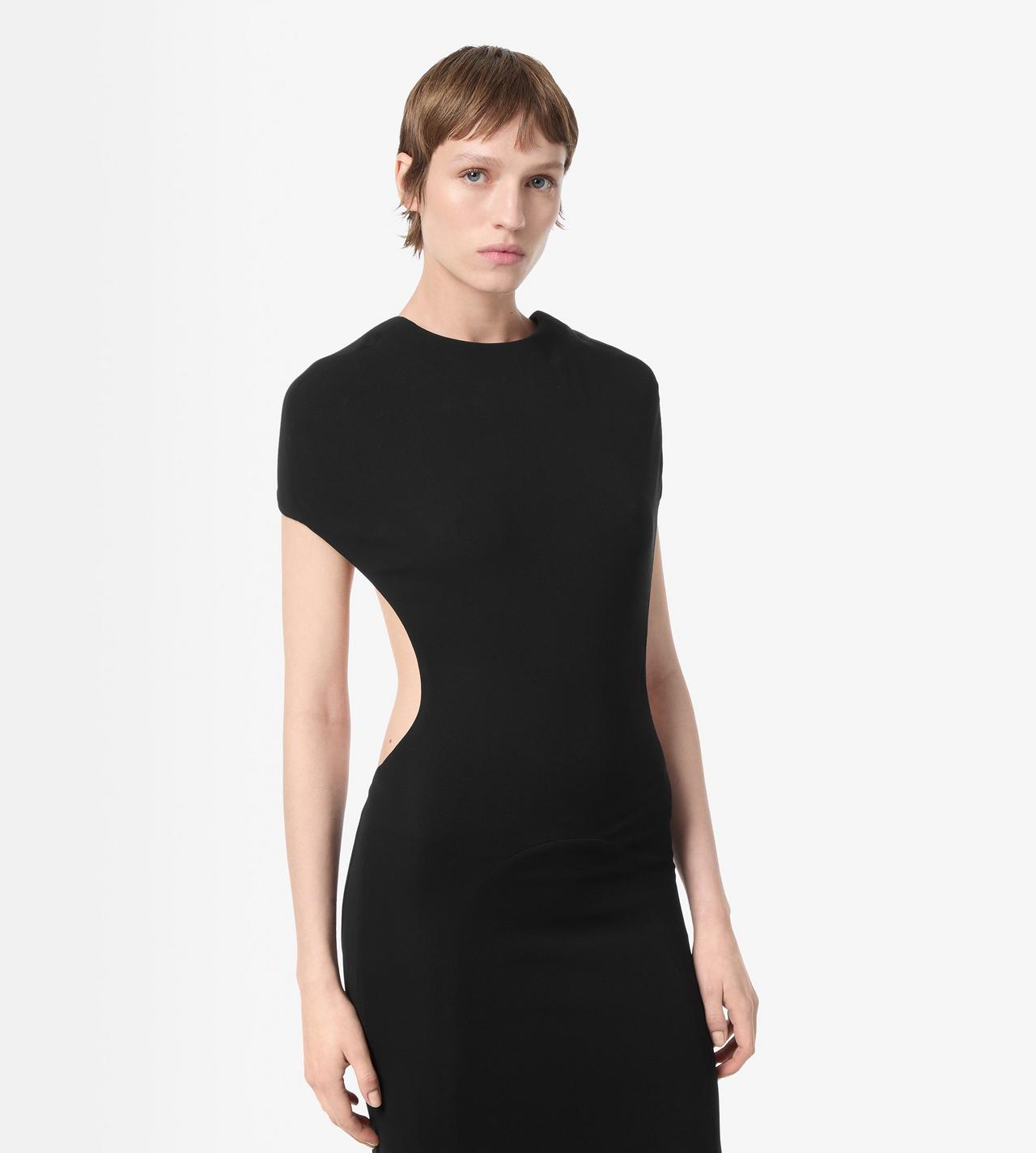 TOM FORD VISCOSE BLACK ROBE DE SOIR&Eacute;E DOS NU IMPOSSIBLE &Agrave; MANCHERONS AVEC TRAINE
