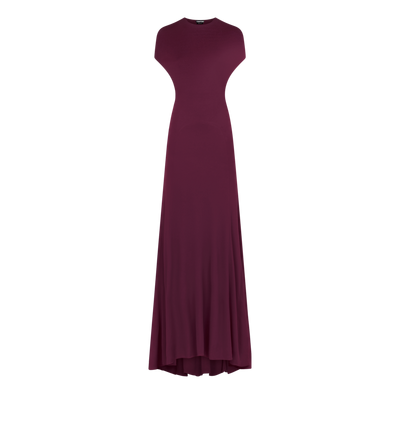 IMPOSSIBLE BACKLESS CAP SLEEVE EVENING DRESS WITH TRAIN image number 0