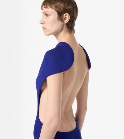 IMPOSSIBLE BACKLESS CAP SLEEVE EVENING DRESS WITH TRAIN image number 1