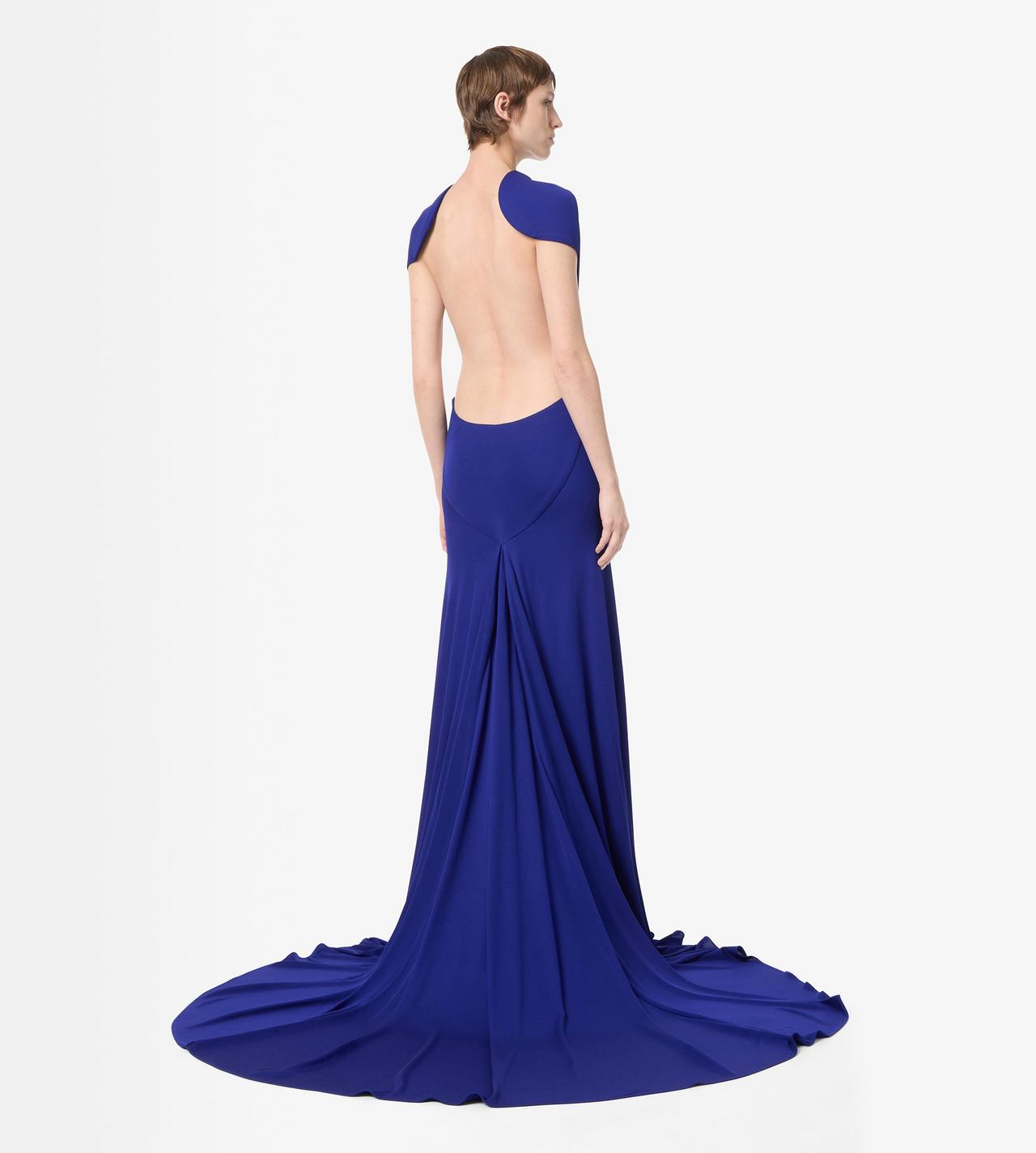IMPOSSIBLE BACKLESS CAP SLEEVE EVENING DRESS WITH TRAIN image number 3