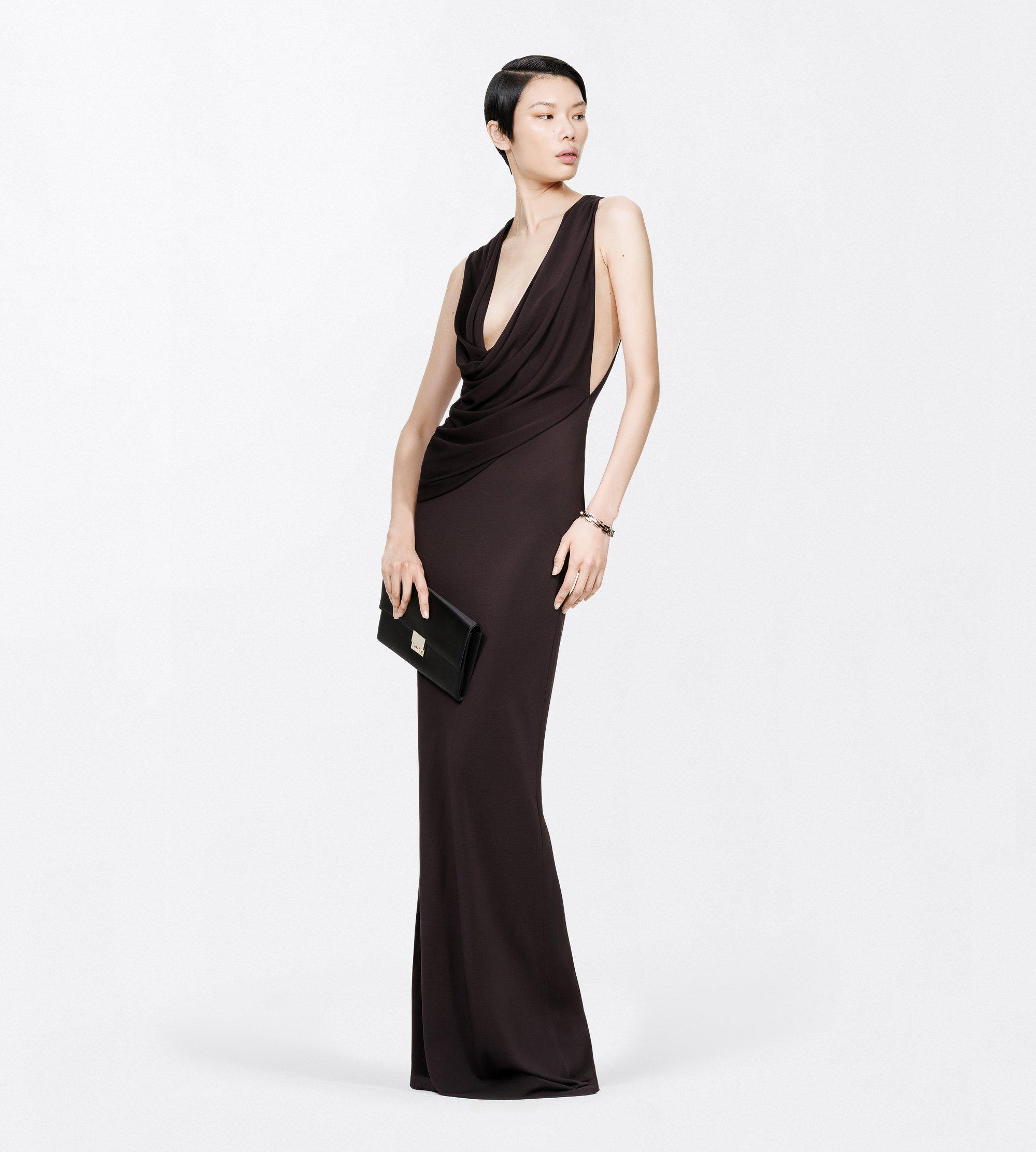 CREPE JERSEY ASYMMETRIC DRAPED EVENING DRESS | TOM FORD Fashion