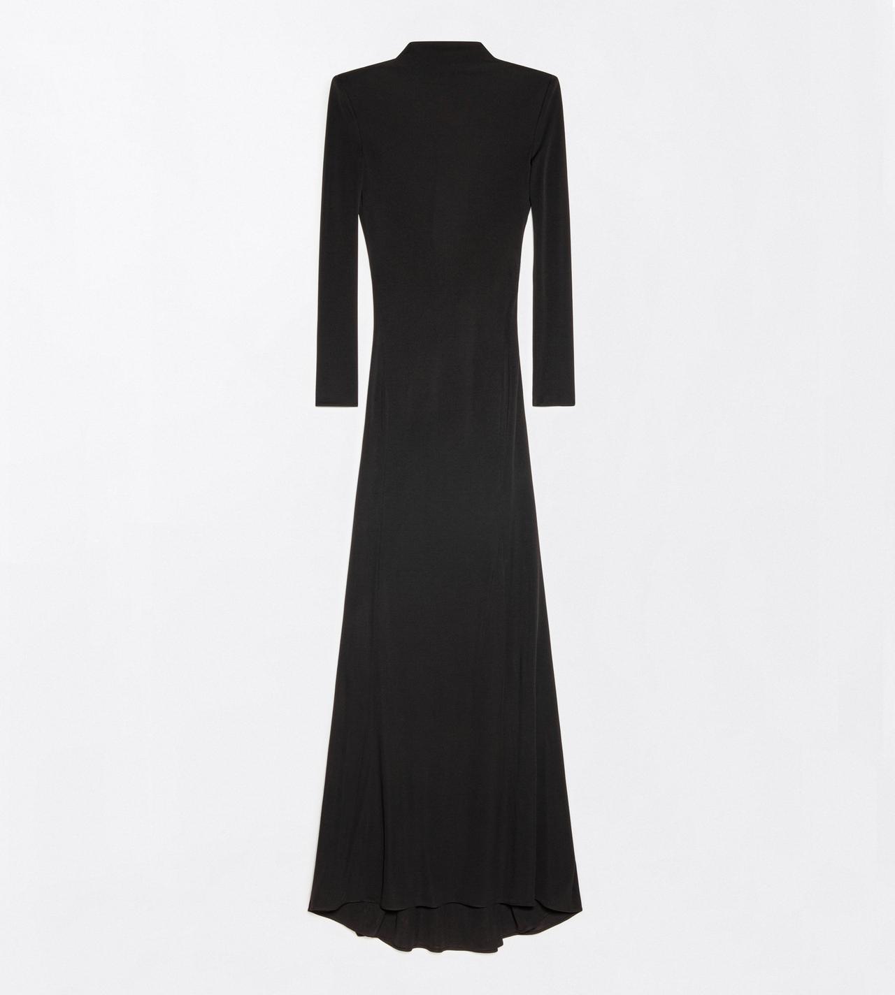 TOM FORD VISCOSE BLACK CREPE JERSEY LONG SLEEVE EVENING DRESS WITH CUT-OUT