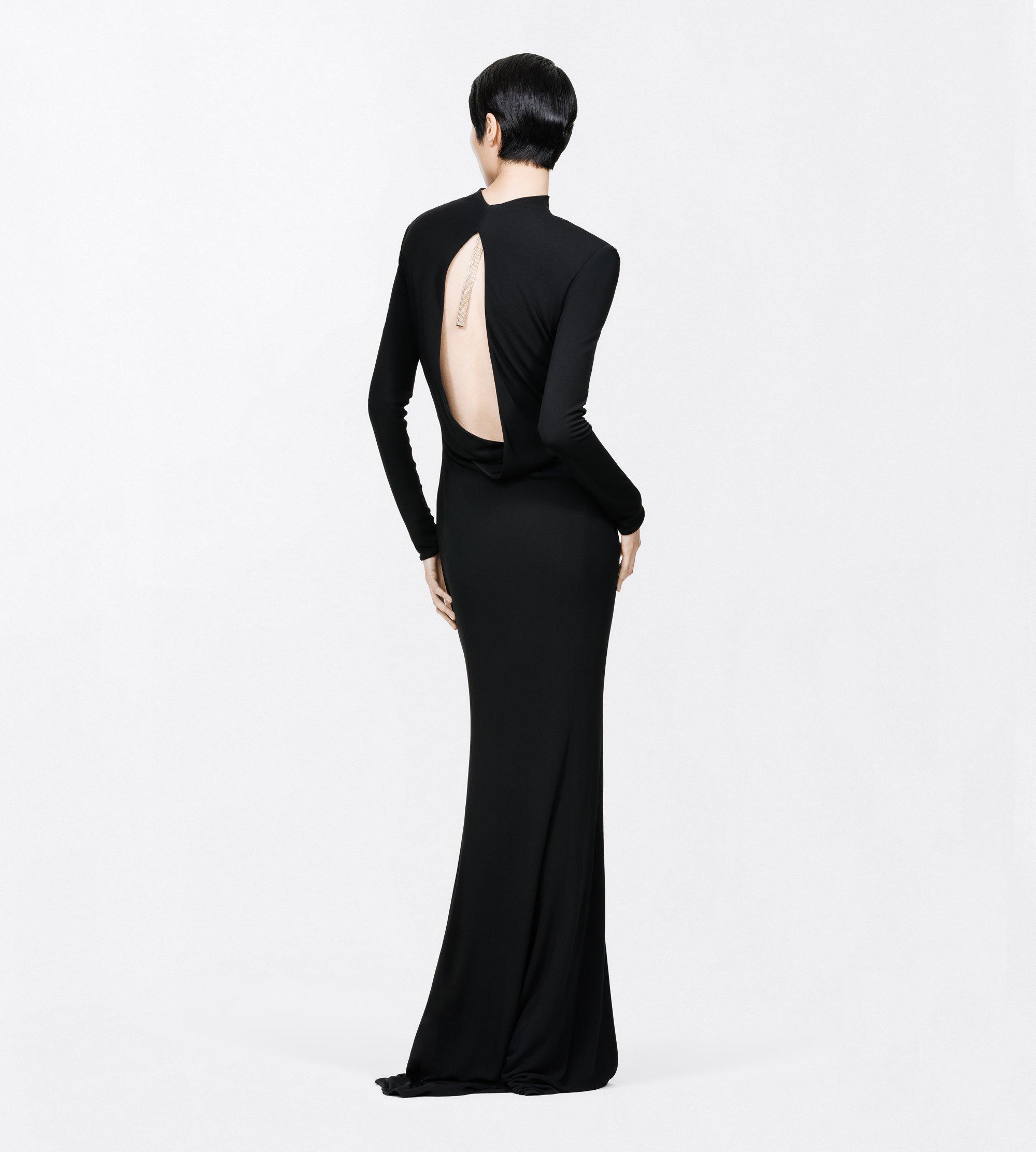 CREPE JERSEY LONG SLEEVE EVENING DRESS WITH CUT-OUT | TOM FORD Fashion