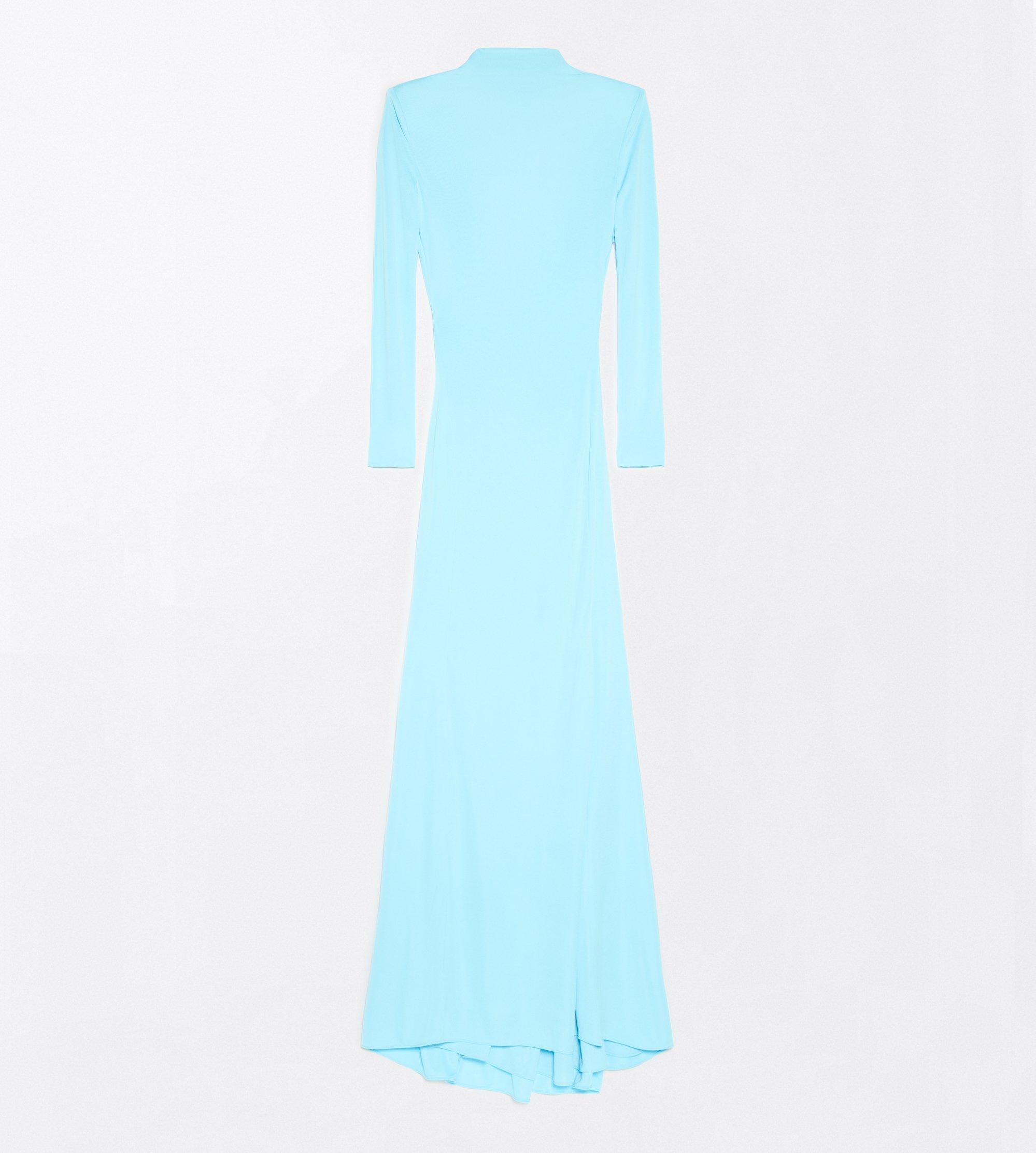 CREPE JERSEY LONG SLEEVE EVENING DRESS WITH CUT-OUT