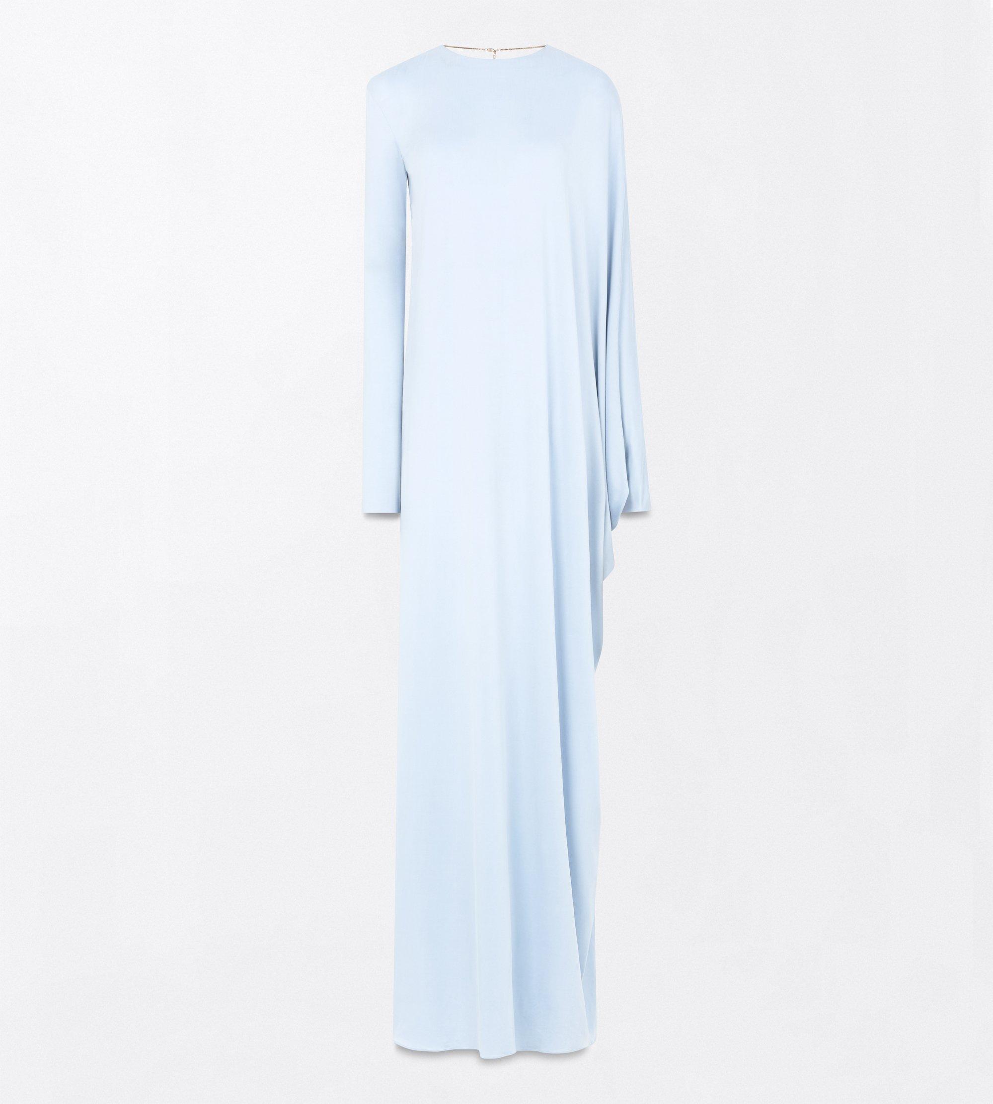 WASHED JERSEY ASYMMETRIC EVENING DRESS WITH OPEN BACK