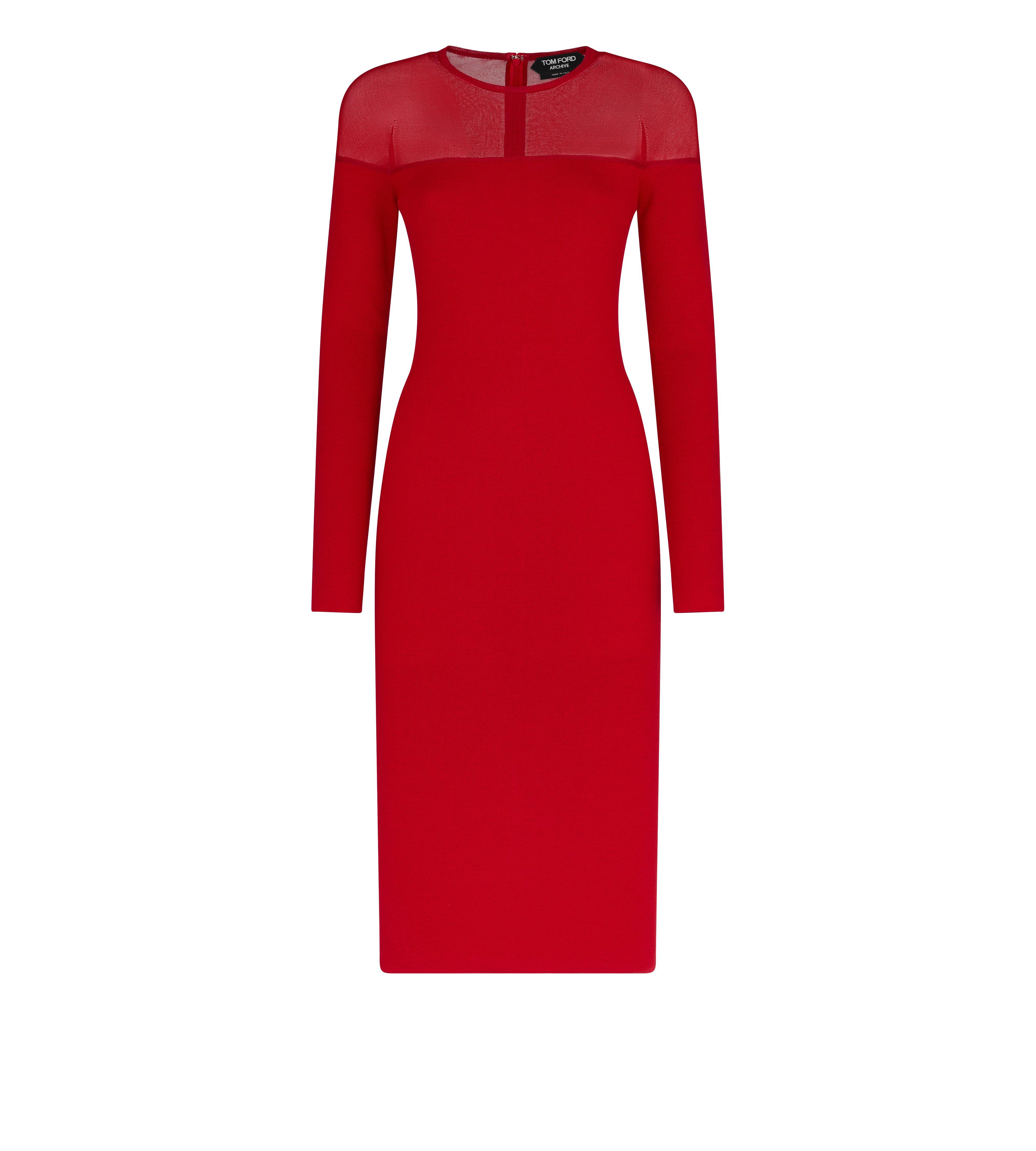 Tom ford red shop ruched tulle dress