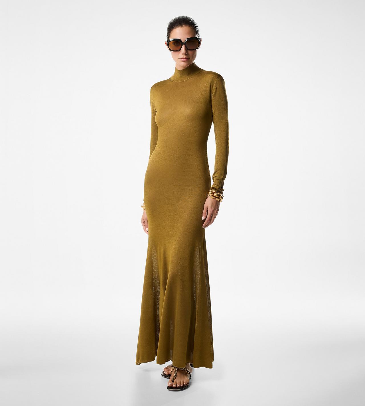 SLINKY VISCOSE JERSEY KNIT MAXI DRESS image number 1