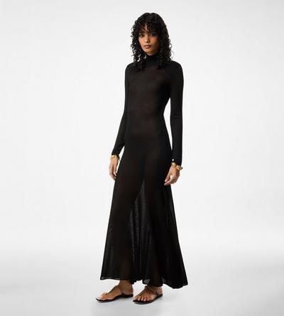 SLINKY VISCOSE JERSEY KNIT MAXI DRESS image number 1