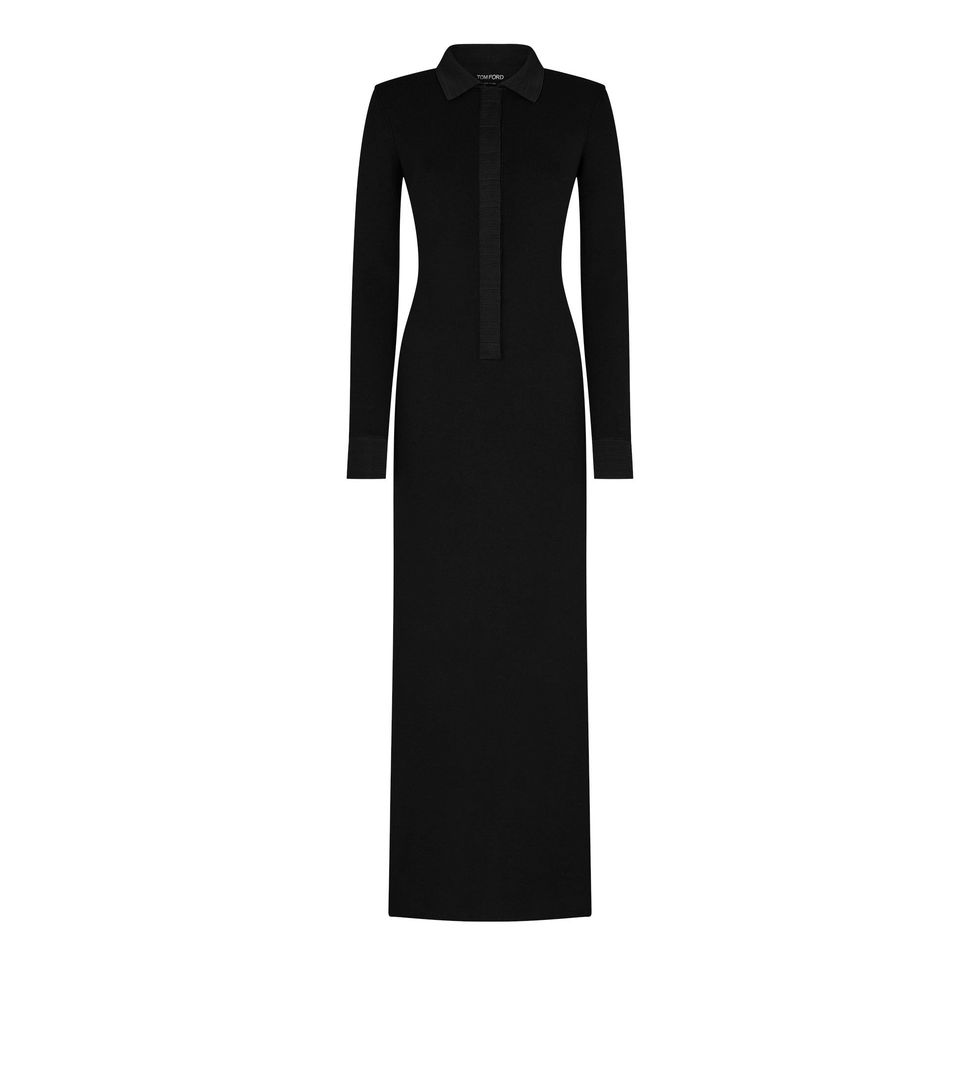 FULL NEEDLE STRETCH WOOL POLO MAXI DRESS | Tom Ford Fashion