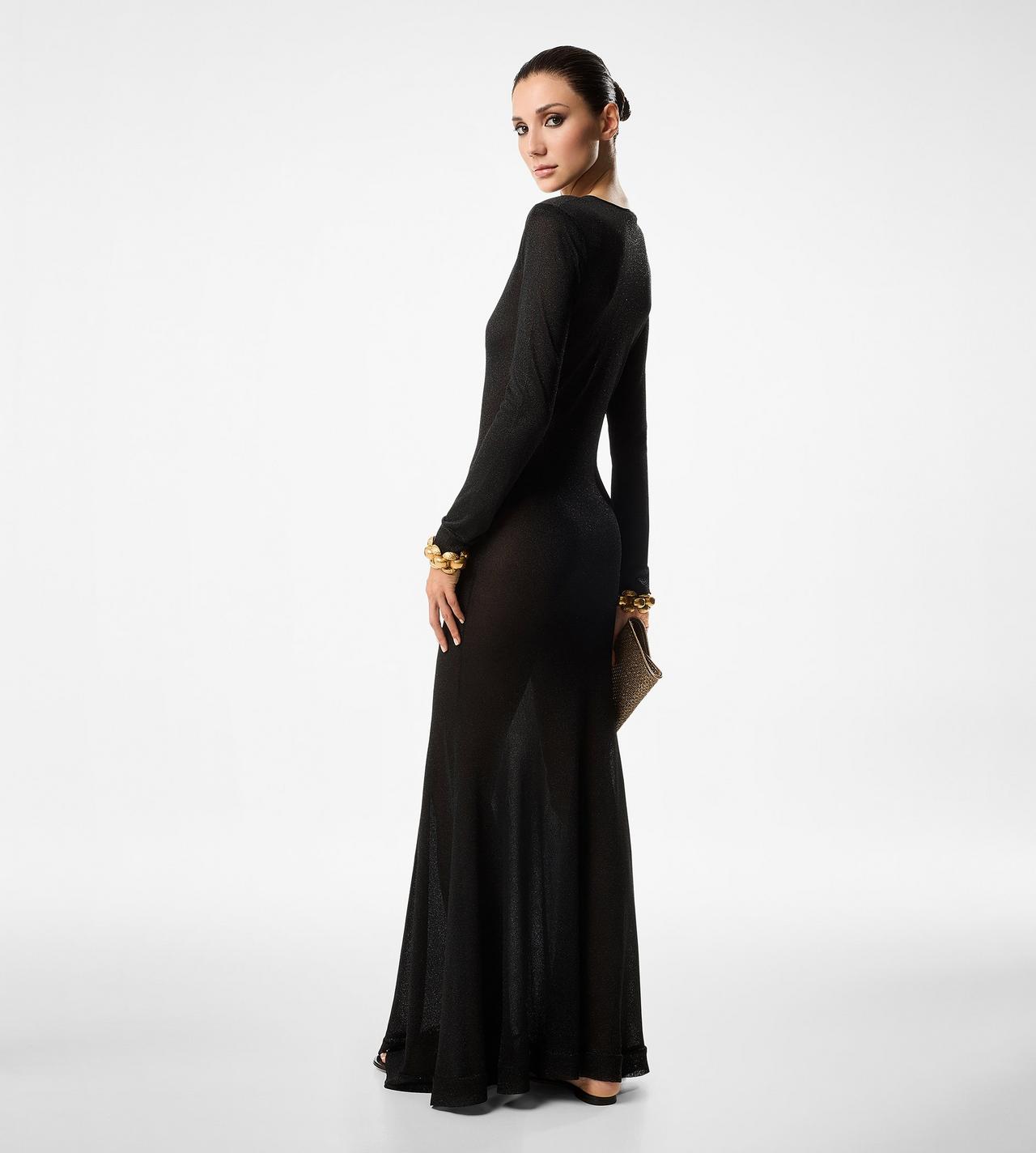 LUREX JERSEY KNIT EVENING DRESS image number 2