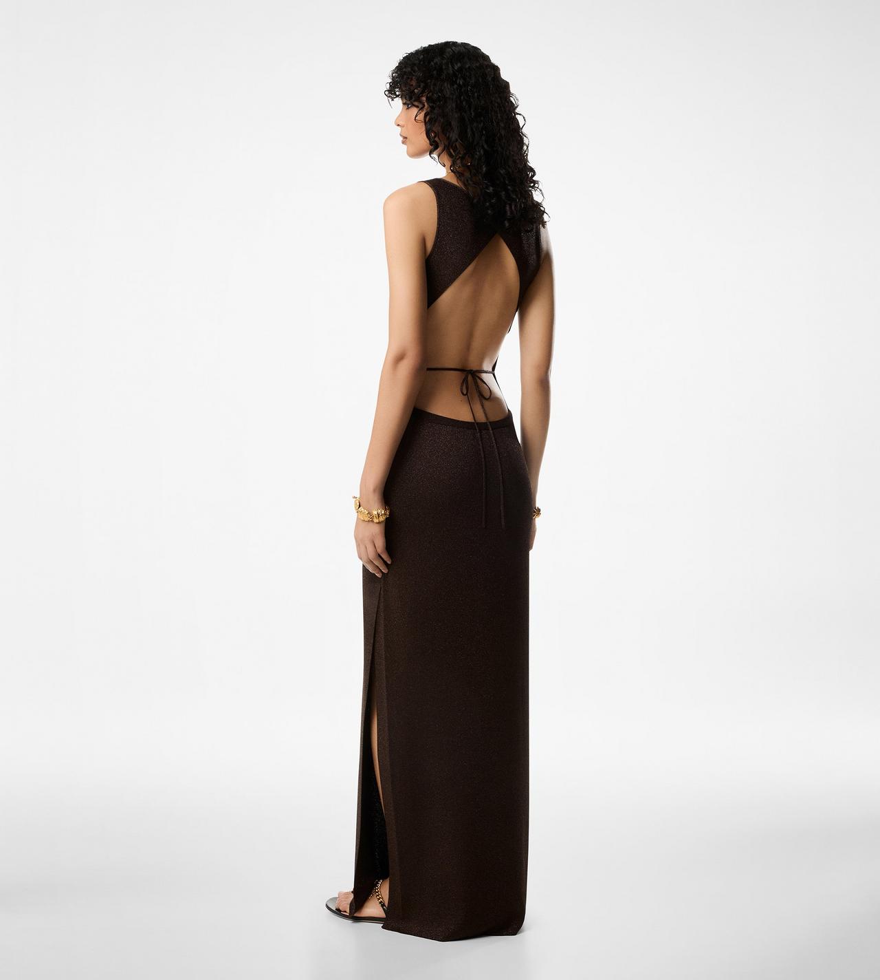 OPEN BACK KNIT EVENING DRESS