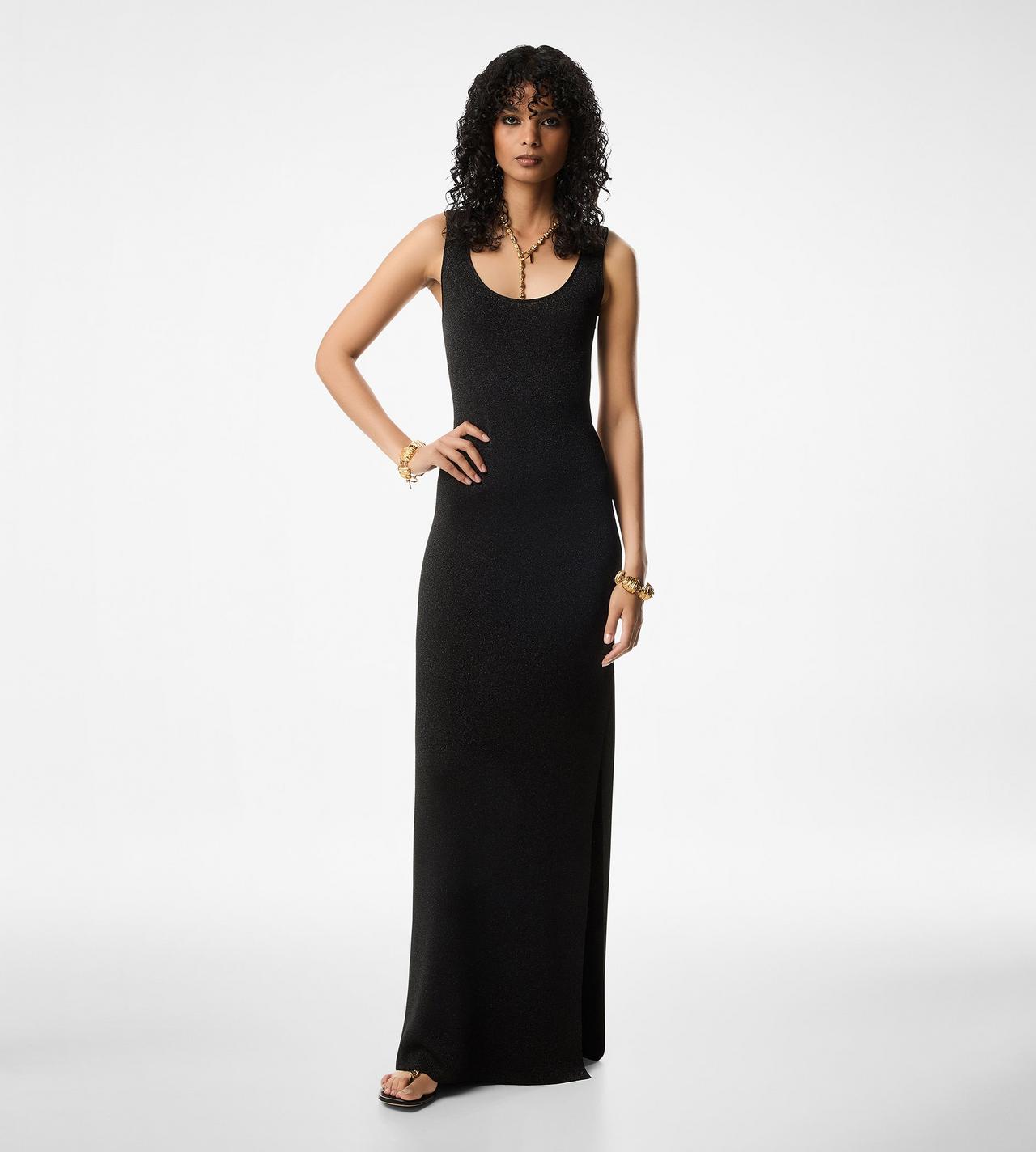 OPEN-BACK KNIT EVENING DRESS