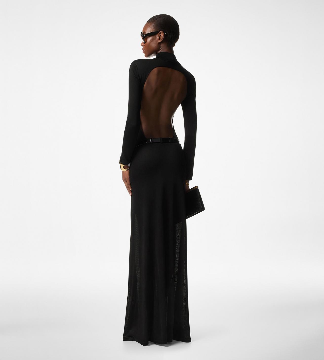 OPEN BACK KNIT EVENING DRESS image number 2