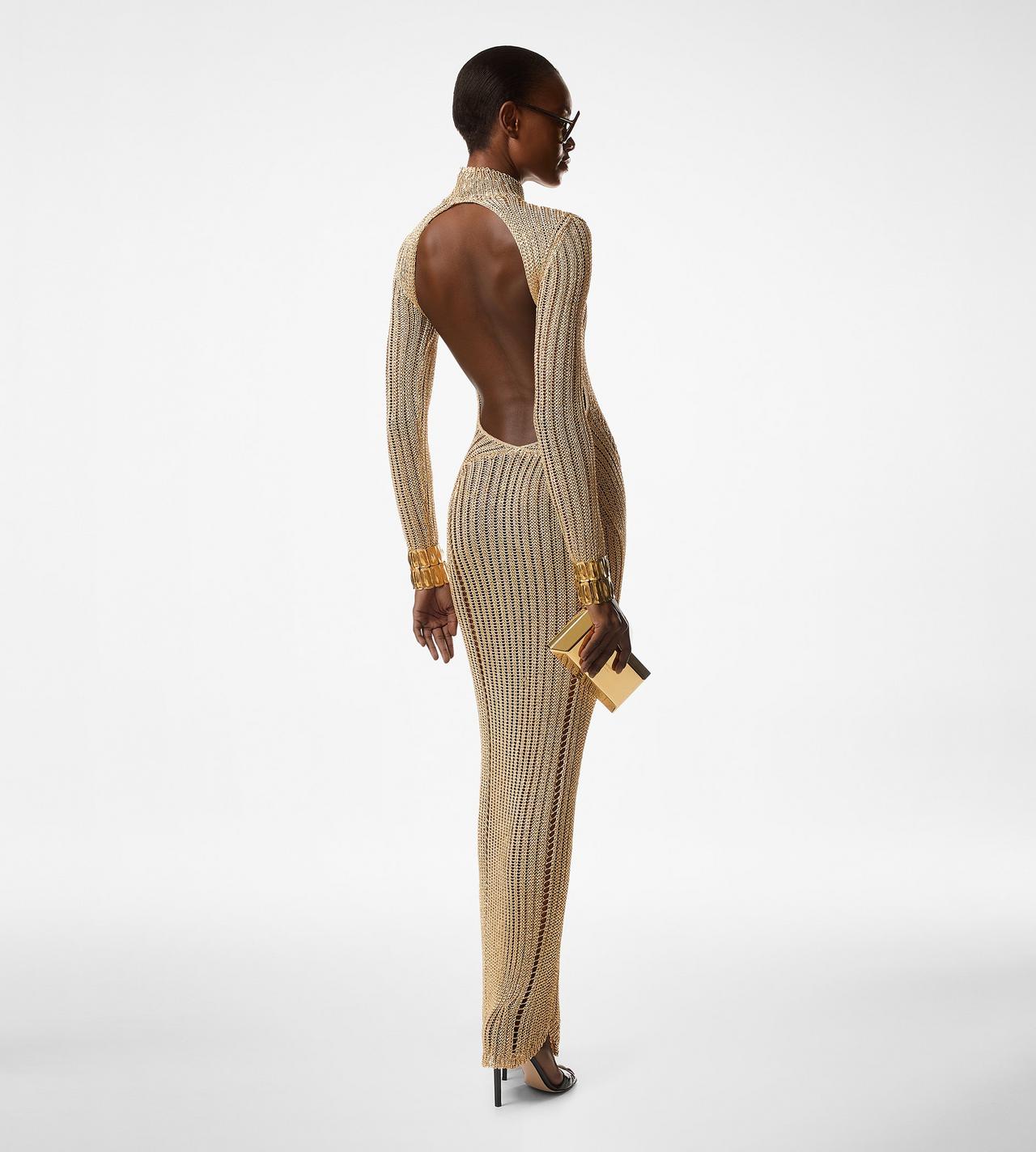 OPEN BACK KNIT EVENING DRESS image number 3