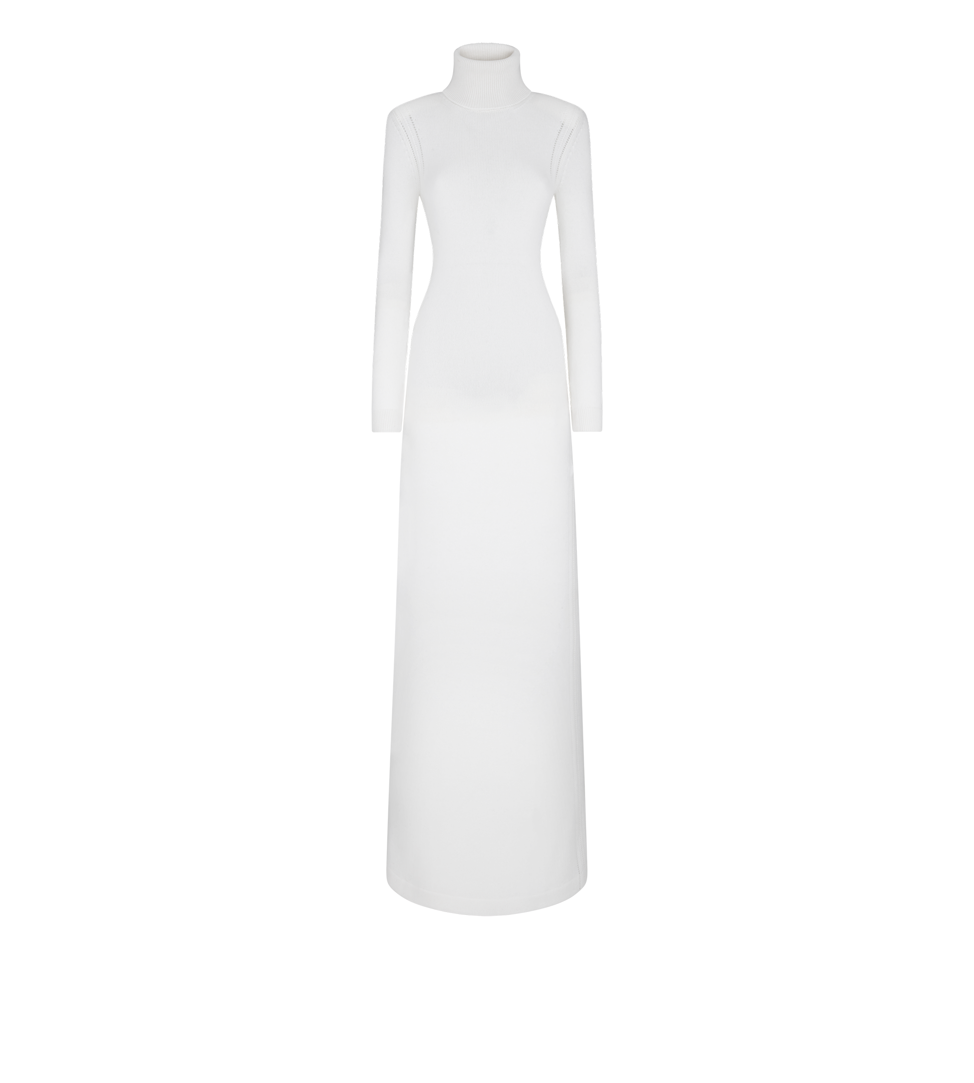 CASHMERE KNIT EVENING DRESS WITH SHOULDER PADS