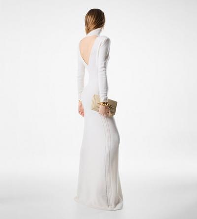 CASHMERE KNIT EVENING DRESS WITH SHOULDER PADS image number 2