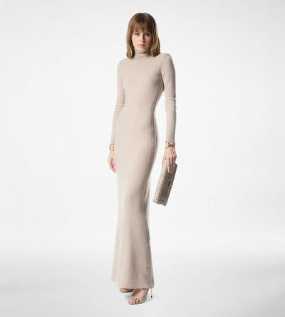 CASHMERE KNIT EVENING DRESS WITH SHOULDER PADS image number 1