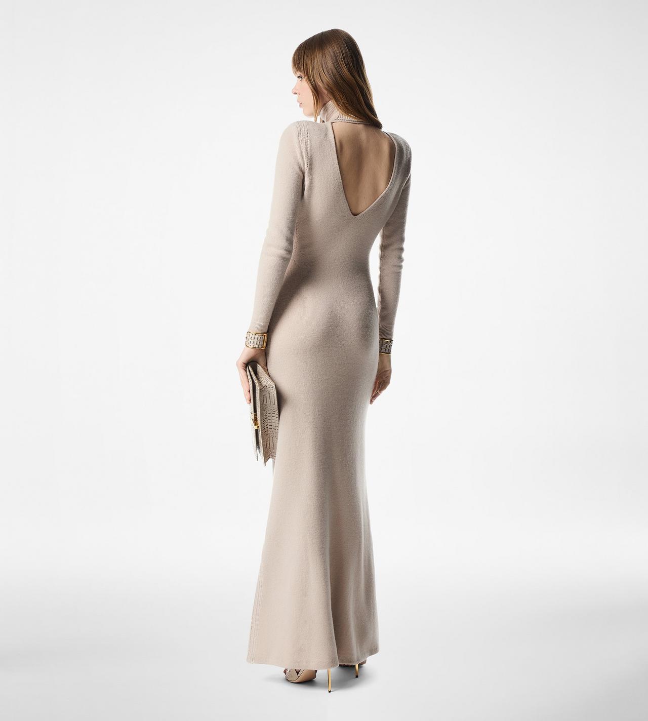 CASHMERE KNIT EVENING DRESS WITH SHOULDER PADS image number 2