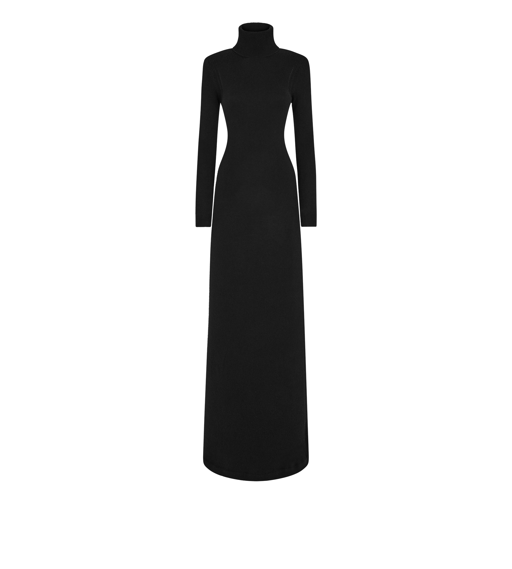 CASHMERE KNIT EVENING DRESS WITH SHOULDER PADS