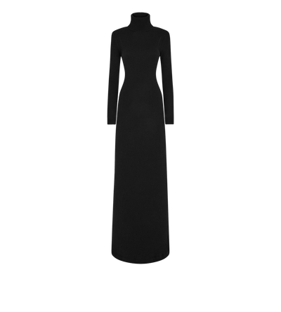 CASHMERE KNIT EVENING DRESS WITH SHOULDER PADS