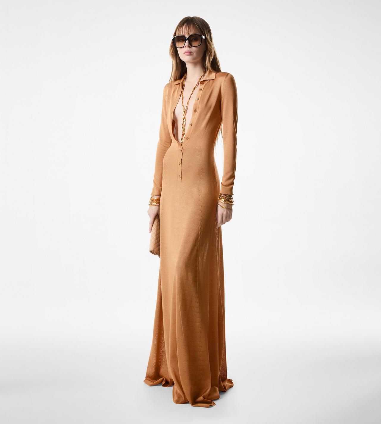 SLINKY VISCOSE KNIT POLO EVENING DRESS | Tom Ford Fashion SLINKY VISCOSE KNIT POLO EVENING DRESS | Tom Ford Fashion