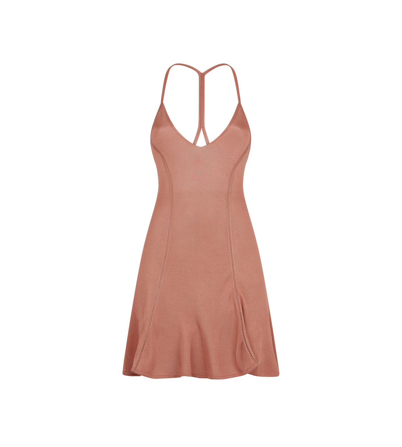 EMBROIDERED SLINKY VISCOSE KNIT SLIP DRESS image number 0