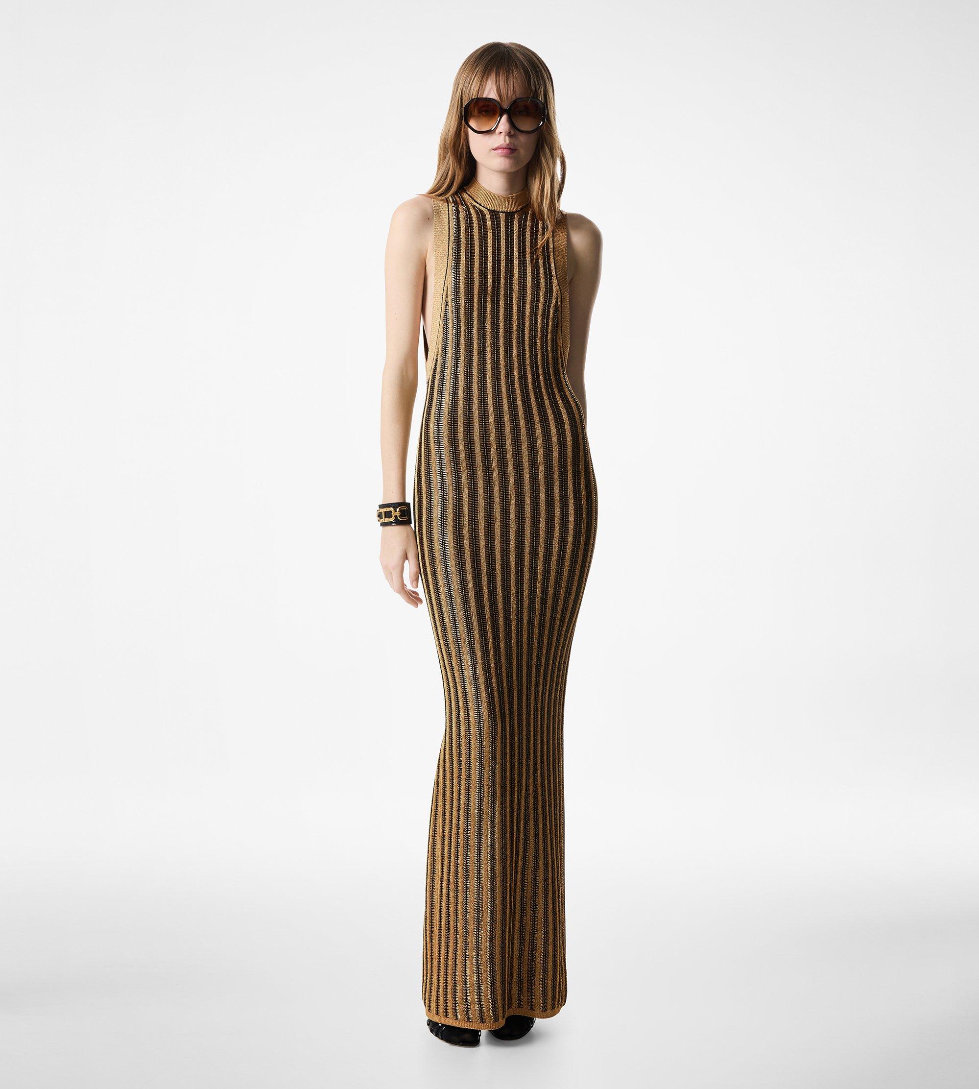 SLINKY VISCOSE AND WOOL RIB KNIT DRESS