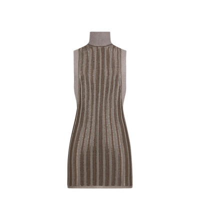 SLINKY VISCOSE AND WOOL RIB KNIT MINI DRESS image number 0