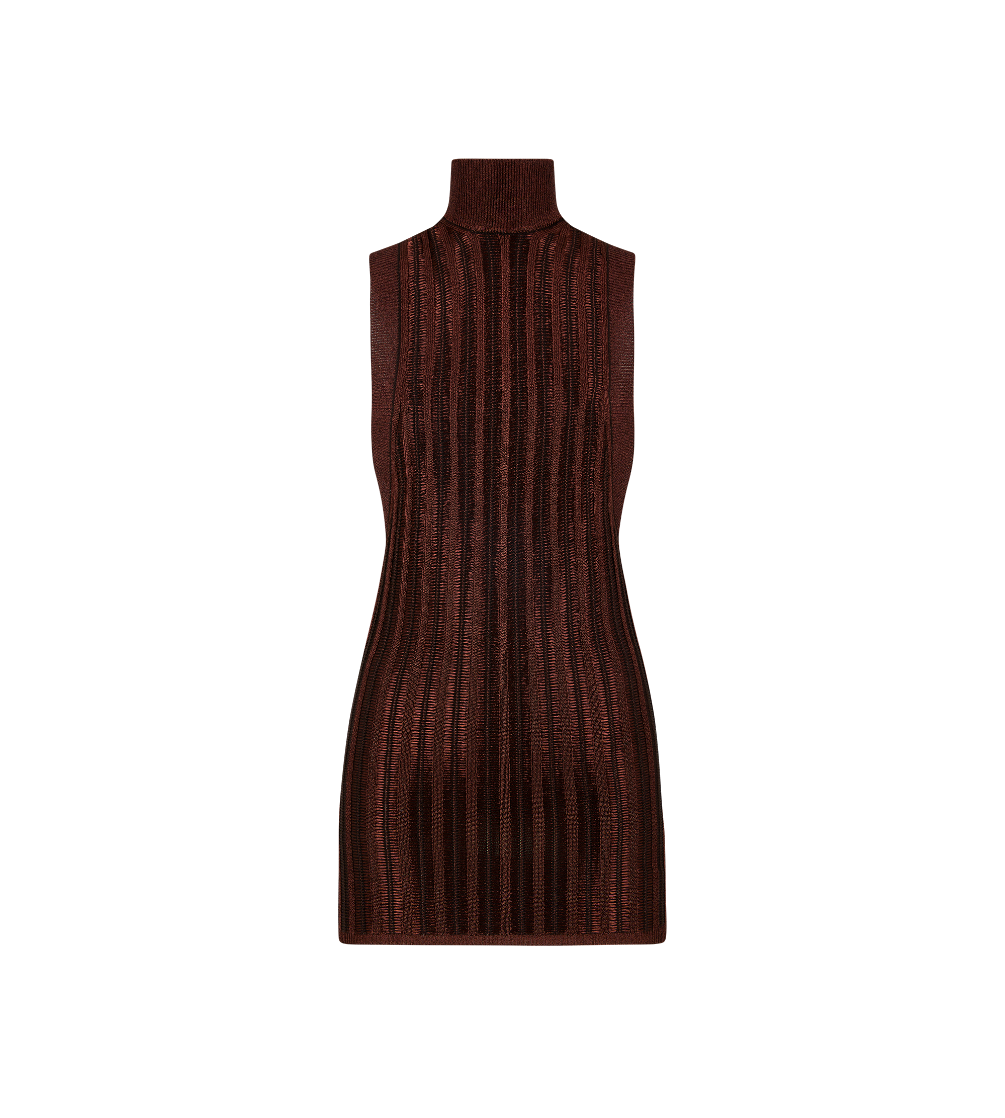 SLINKY VISCOSE AND WOOL RIB KNIT MINI DRESS
