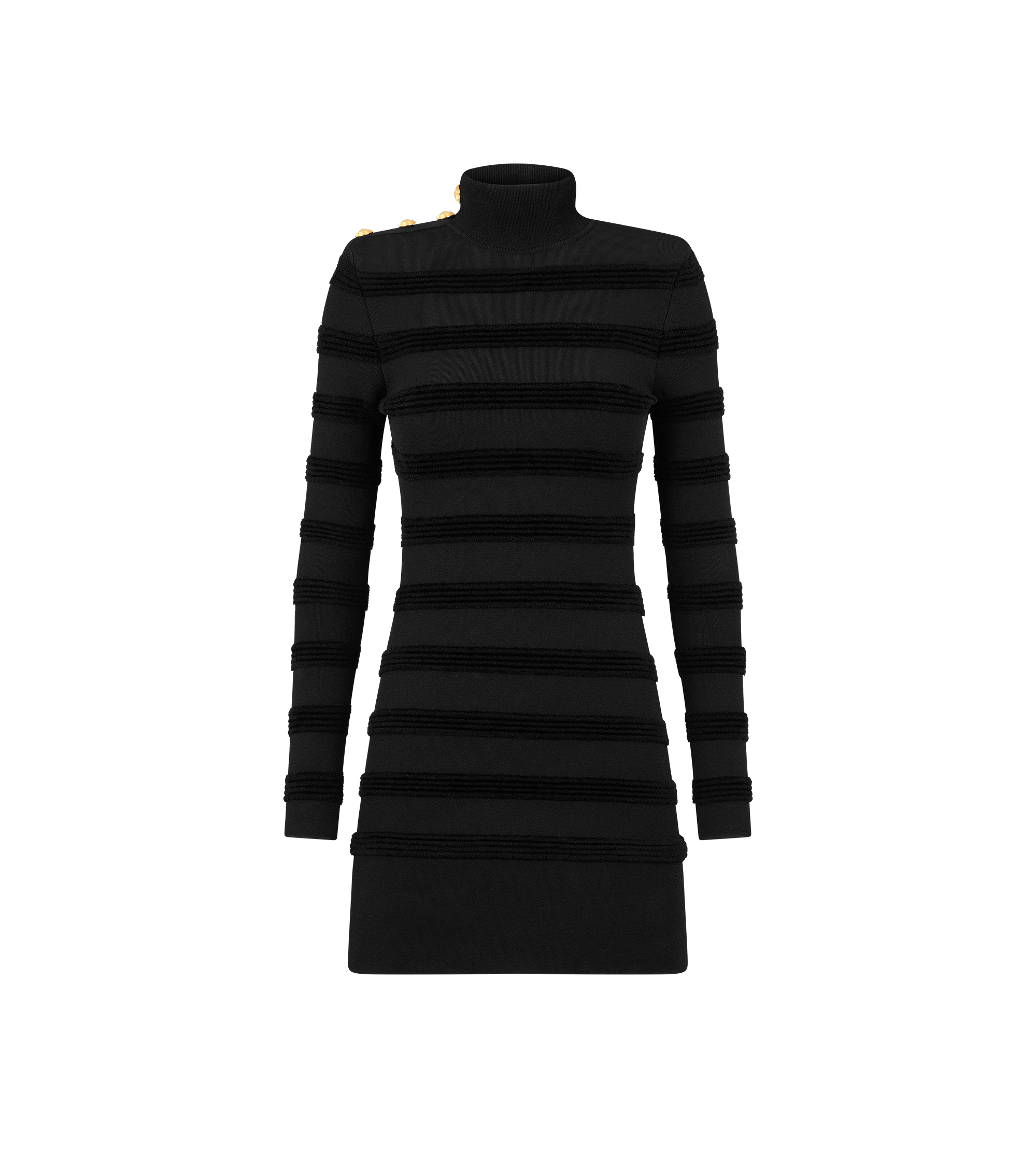 KNIT MINI DRESS WITH VELVET STRIPES