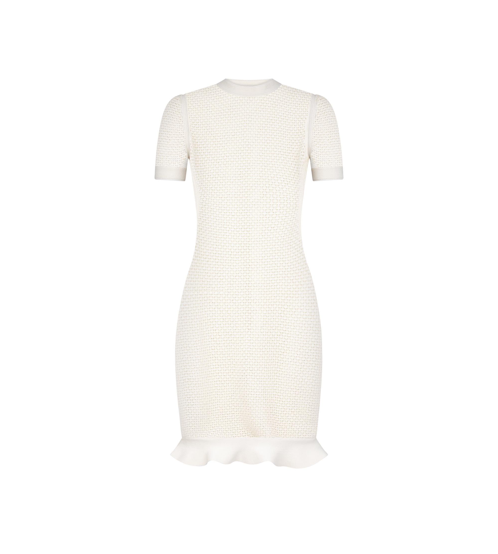 MOCK NECK SHORT DRESS WITH RUFFLE HEM