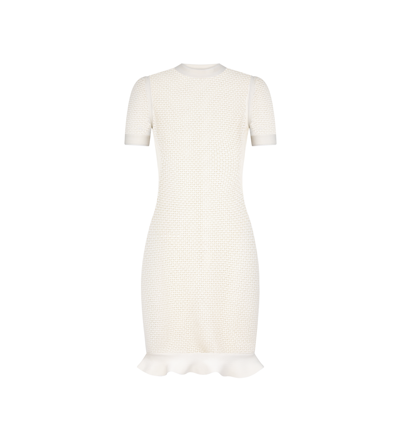 MOCK NECK SHORT DRESS WITH RUFFLE HEM image number 0