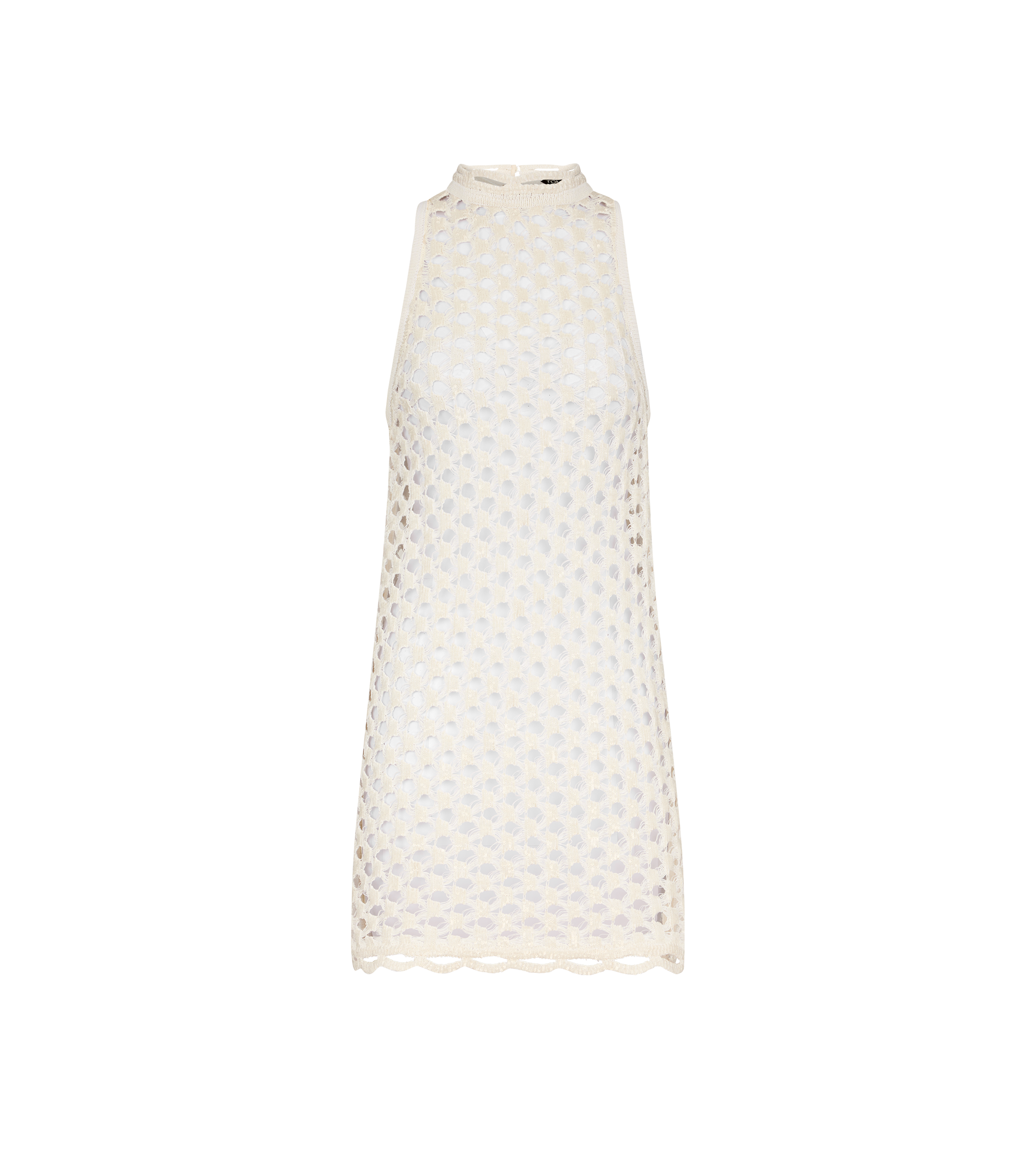 SLEEVELESS SHORT DRESS WITH MOCK NECK