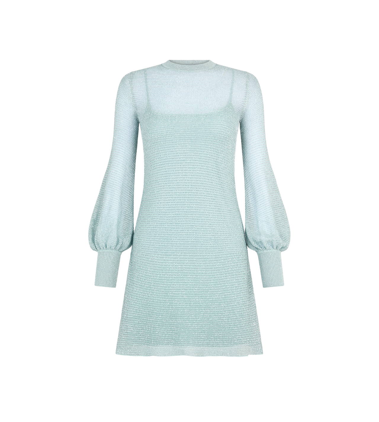 LONG SLEEVE CREWNECK MINI DRESS image number 0