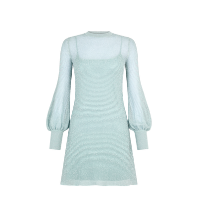 LONG SLEEVE CREWNECK MINI DRESS image number 0