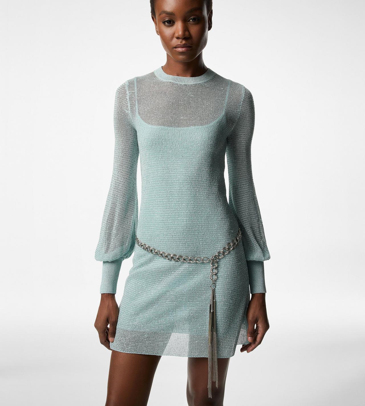 LONG SLEEVE CREWNECK MINI DRESS image number 1