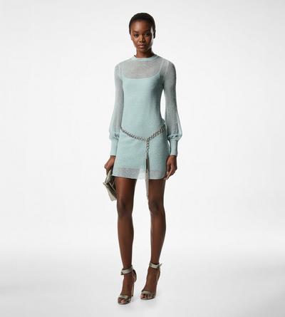 LONG SLEEVE CREWNECK MINI DRESS image number 2