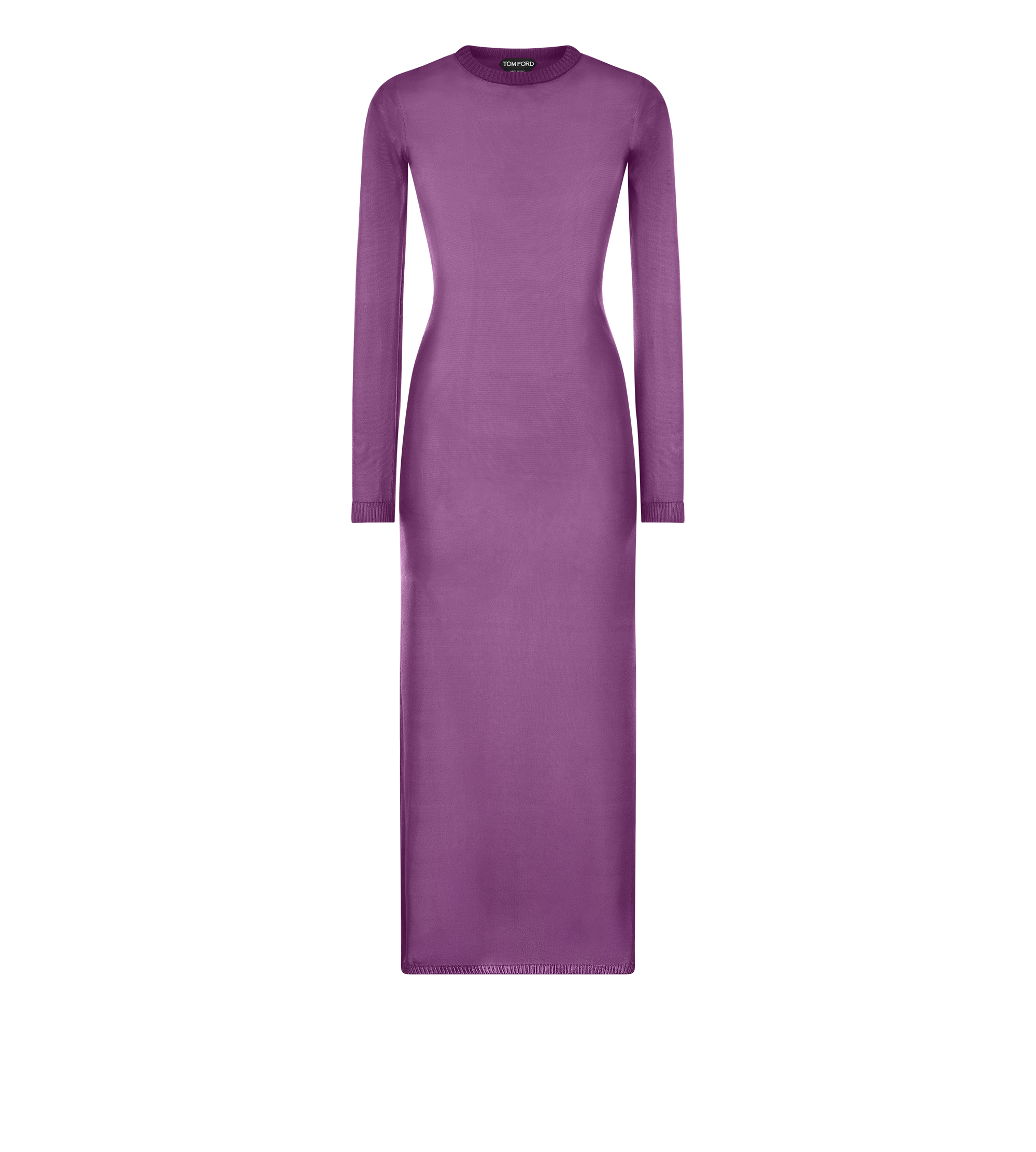 ANKLE LENGTH CREWNECK SILK DRESS