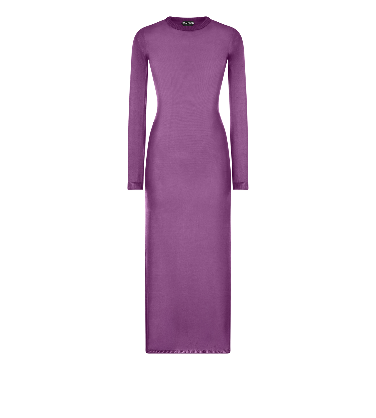 ANKLE LENGTH CREWNECK SILK DRESS image number 0