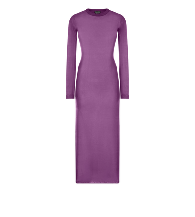 ANKLE LENGTH CREWNECK SILK DRESS image number 0