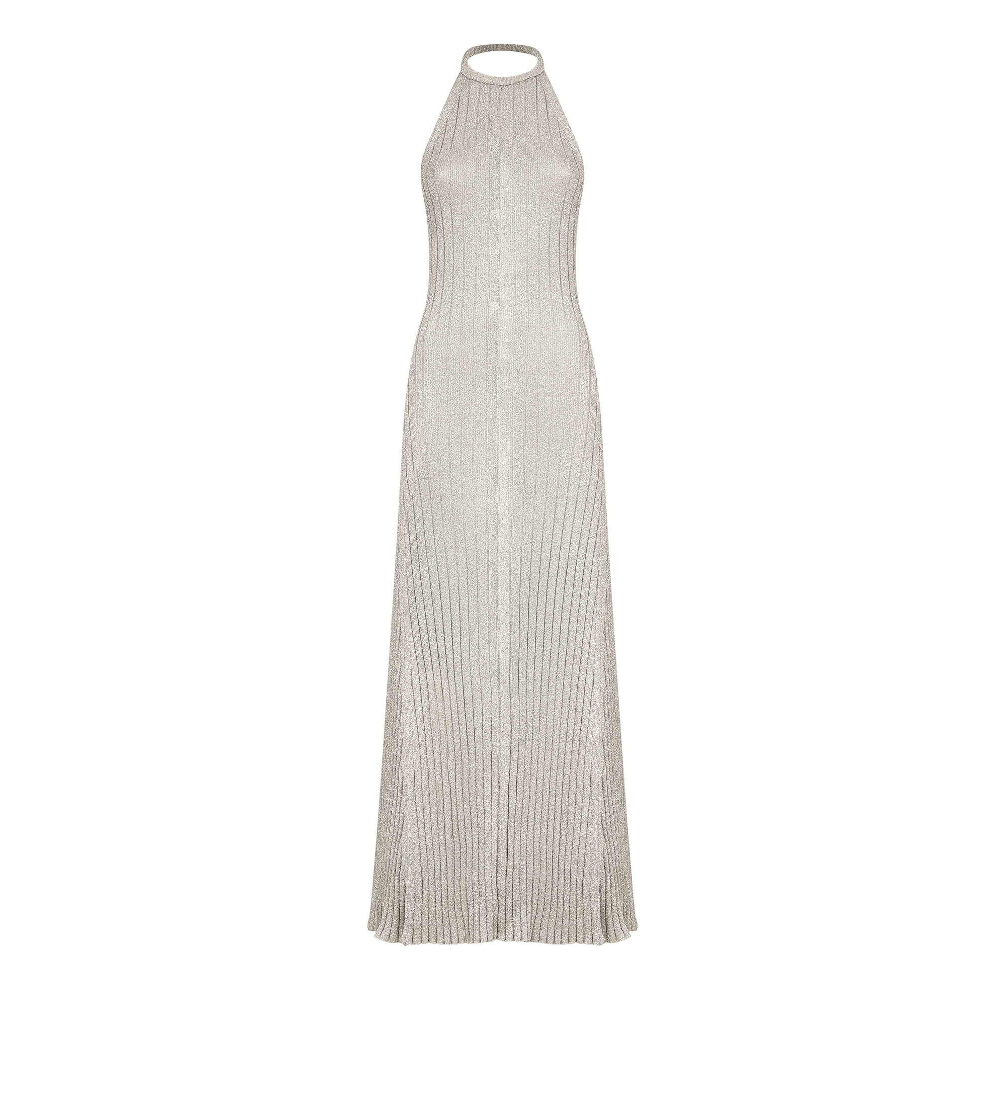 LONG HALTERNECK DRESS WITH OPEN BACK AND TOM FORD METAL PLAQUE