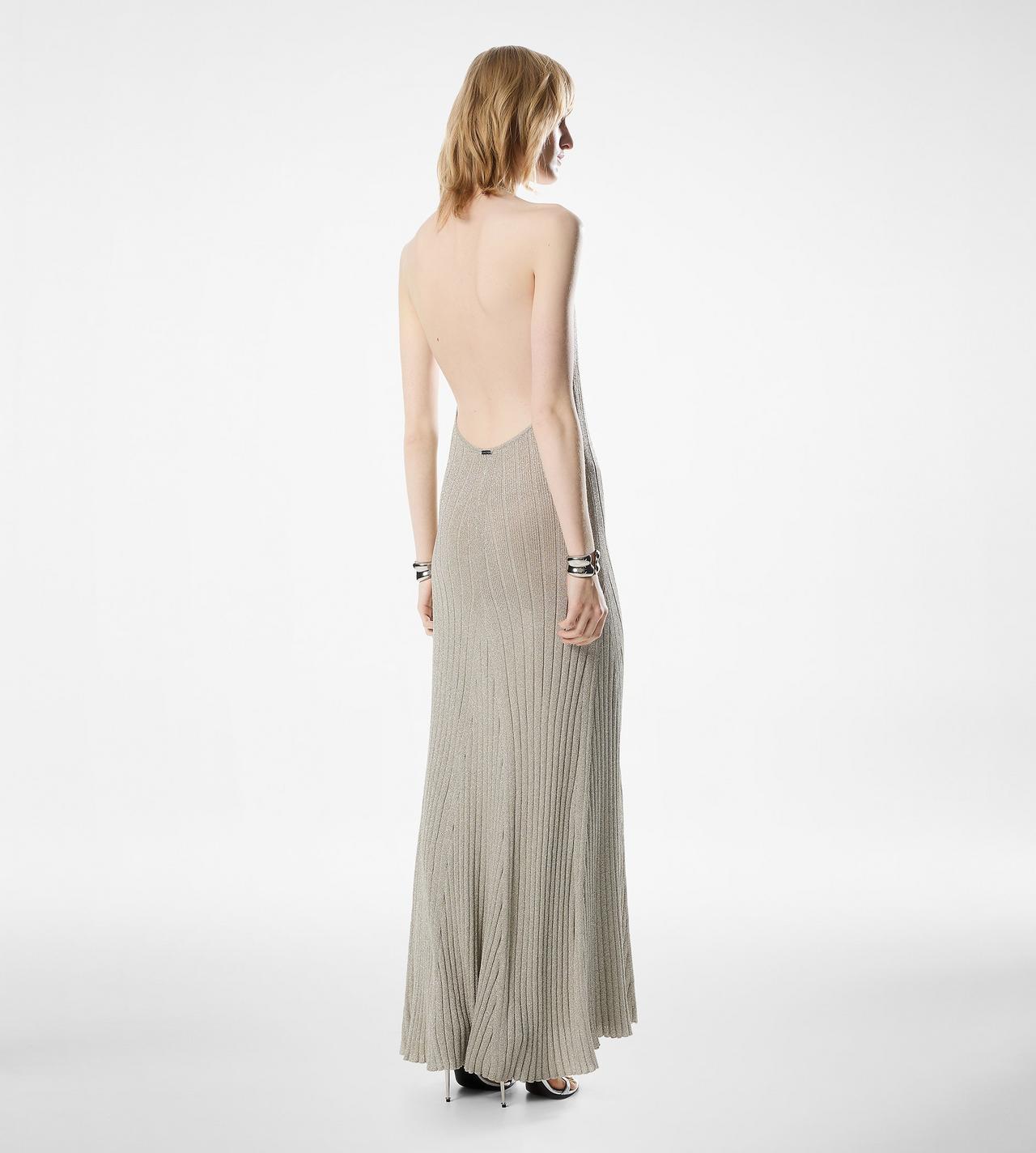 LONG HALTERNECK DRESS WITH OPEN BACK AND TOM FORD METAL PLAQUE image number 3