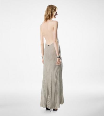 LONG HALTERNECK DRESS WITH OPEN BACK AND TOM FORD METAL PLAQUE image number 3