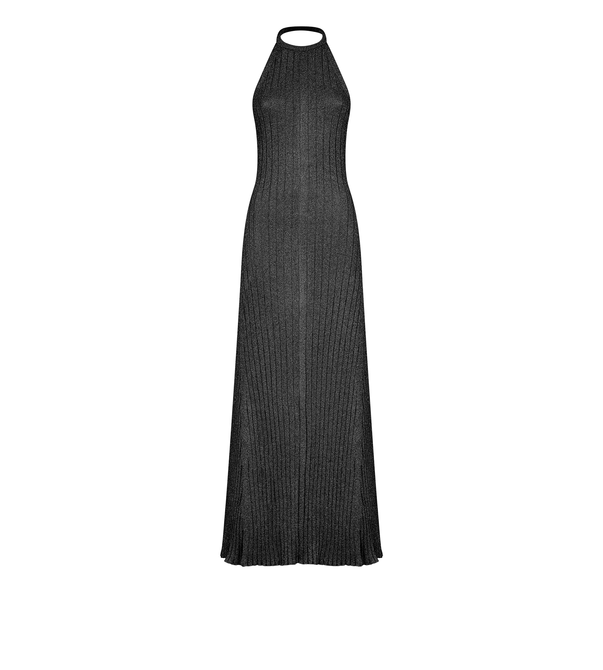 LONG HALTERNECK DRESS WITH OPEN BACK AND TOM FORD METAL PLAQUE