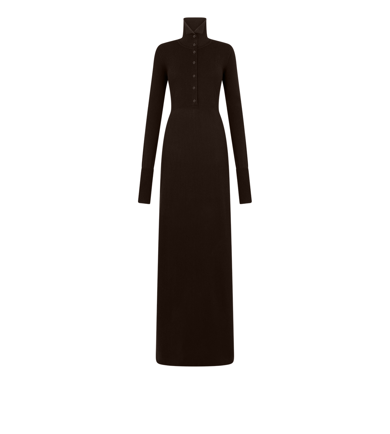 LONG OPEN TURTLENECK CASHMERE DRESS image number 0